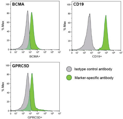 Receptor profiling graphs for Raji-fluc-EmGFP